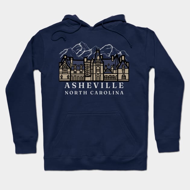 Asheville North Carolina, Biltmore Estate, Mountains Hoodie by Q&C Mercantile